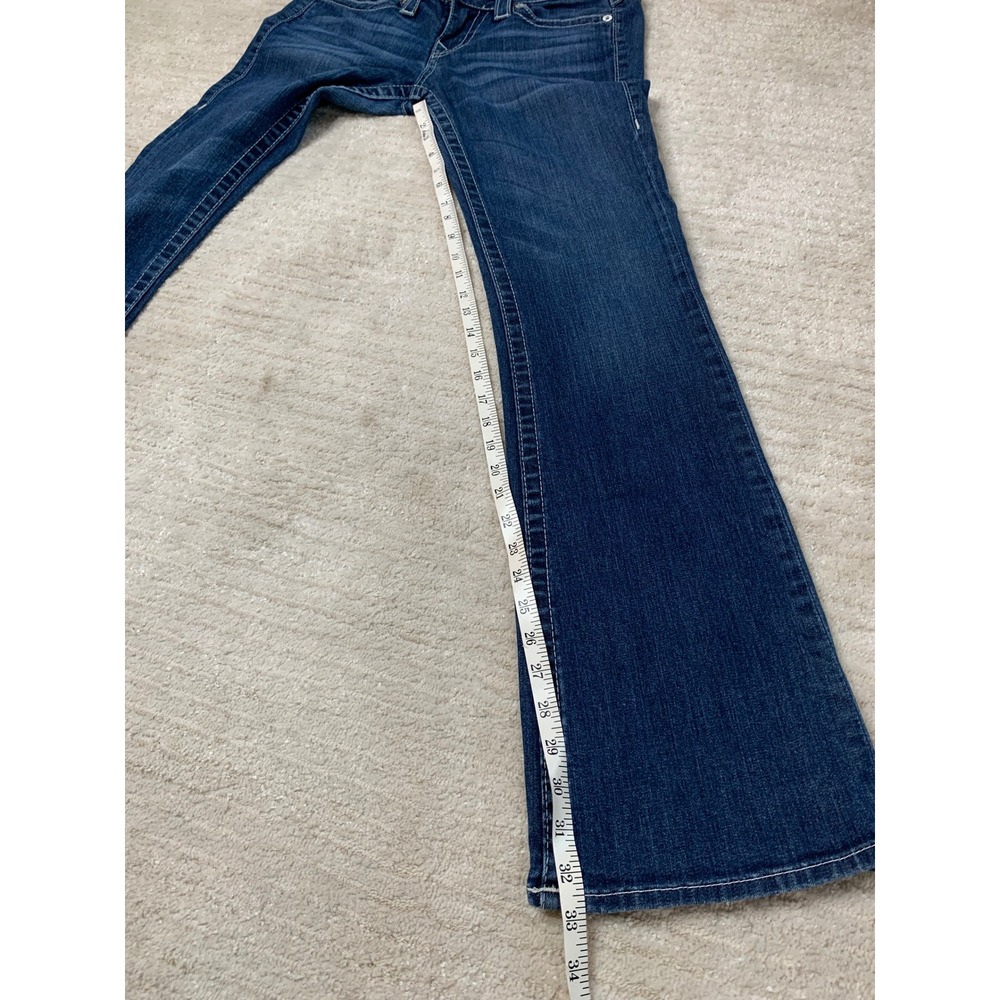 True Religion Becky Bootcut Jeans Dark Wash Low Rise Horseshoe Flap Pocket 27 - Picture 14 of 16